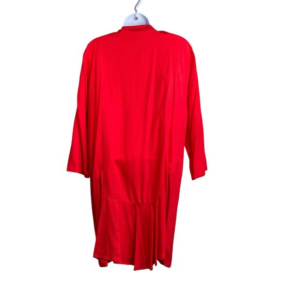 Vintage Cache Y2K Red Eyelet Long Duster Cardigan Est, Size M/L Statement Glam - Picture 2 of 11